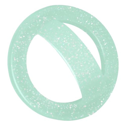 Magnetic Silicone Ring Grip Phone Holder, Rotating Finger Loop Ring Grip Holder, Soft and Portable, Strong Magnetic Attraction, Compatible with Magsafe Phone Case (Sparkle Green) - color: Sparkle Green