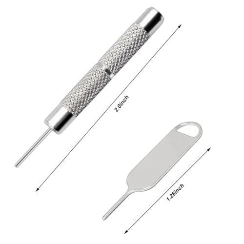 4 Pcs SIM Card Removal Openning Tool Tray Eject Pins Needle Opener Ejector Compatible with All iPhone Apple iPad HTC Samsung Galaxy Cell Phone Smartphone Watchchain Link Remover (Style B) - size: B