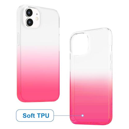 JJGoo Compatible with iPhone 12 Case & iPhone 12 Pro Case Clear Soft Transparent Shockproof Protective Slim Thin Bumper Phone Cover for 12 and 12 Pro - 6.1 inch, Pink Gradient - color: Gradient Pink