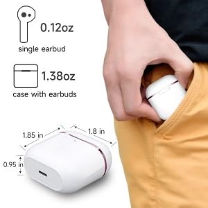 DRQQ Wireless Earbuds Bluetooth Earbuds Wireless Headphones IPX5 Waterproof Earphones Noise Cancelling Headset Deep Bass Long Battery Bluetooth Headphones with Mic for iPhone Android