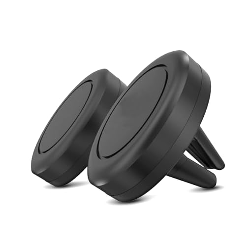 Car Vent Phone Mount, 2 Pack Universal Automobile Air Vent Cradles Magnetic Smartphone Holder Compatible with iPhone 14 13 12 Pro Max XR Plus G Android, Mini Tablet, LG (Metal Plate Included)
