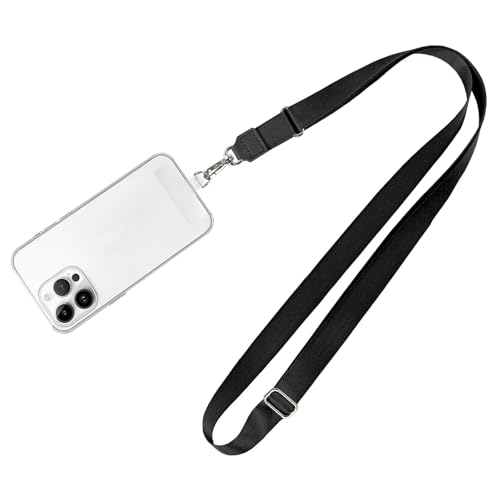 MOLOPPO 1-4 Phone Lanyard for Smartphone, Adjustable Crossbody Strap-Black - color: A2-black