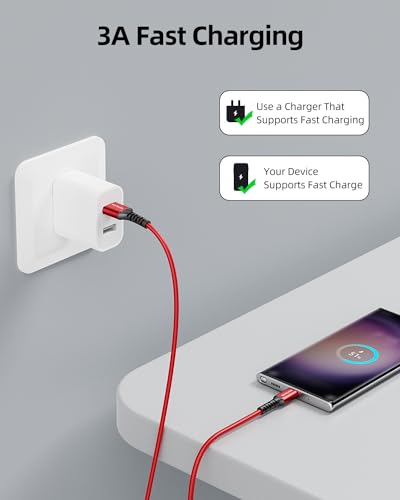 Short USB C Cable 12 inch 3 Pack, 1FT USB A to USB C Cable 3A Fast Charging - color: Red+Blue+Green, size: 1FT