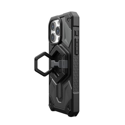 URBAN ARMOR GEAR UAG Magnetic Phone Ring Stand Compatible with MagSafe Magnet, Removable Metal Finger Ring Grip & 360 Rotation Adjustable Kickstand for iPhone 17, Galaxy S26, Black/Silver