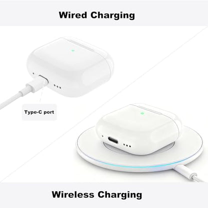 Wireless Charging Case Compatible with AirPods 4th(USB-C) | Charger Case Replacement | with Bluetooth Pairing Sync Button | No Airpod 4th