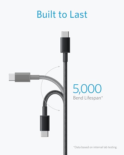 Anker USB C to USB C Cable, 60W Fast Charging Cable (2-Pack, 6 ft, Black) - color: Black, size: 6FT*2