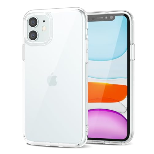 LoeoeL for iPhone 11 Case Clear, Transparent Hybrid 11 Phone Case [Hard Plastic & Soft Silicone Bumper] Acrylic Non Yellowing Thin Slim Protective Cover for Women, Crystal Clear - color: Crystal Clear, size: 11