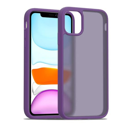 TENOC Phone Case Compatible with iPhone 11, Dark Purple Case Translucent Protective Bumper Matte Hard Back Cover for 6.1 Inch - color: Dark Purple, size: iPhone 11
