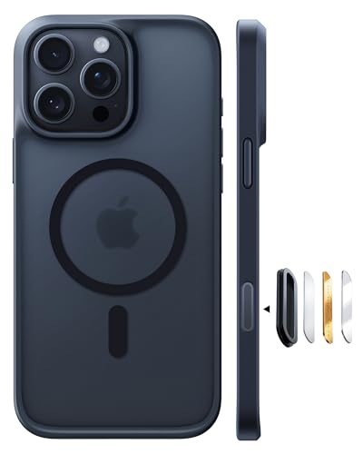 TORRAS Stronger Magnetic for iPhone 16 Pro Case, Translucent Matte Black | Compatible with MagSafe, Military Grade Drop Protection, Shockproof Airbag, Camera Control, Color Buttons, Slim Anti-Scratch - color: Black