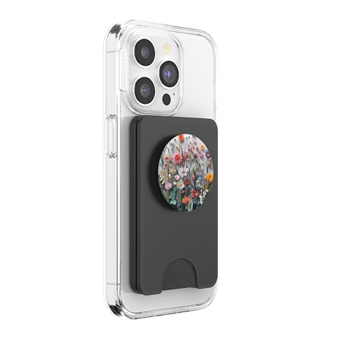 Mixed Flower Bouquet Floral Pattern PopSockets PopWallet for MagSafe - style: Magnetic PopWallet