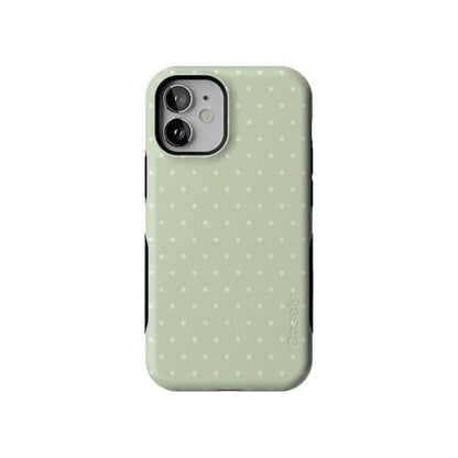 Casely iPhone 12 Mini Case | On the Dot | Green Polka Dot | Bold Protective Design | Compatible with MagSafe - color: On the Dot | Green Polka Dot, size: Iphone 12 Mini