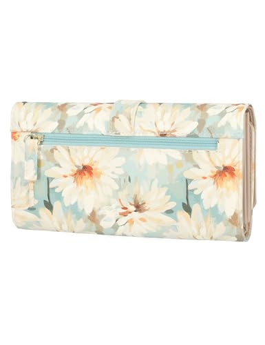 Mundi File Master Womens RFID Blocking Wallet Clutch Organizer With Change Pocket - color: Daisy Field, size: One Size