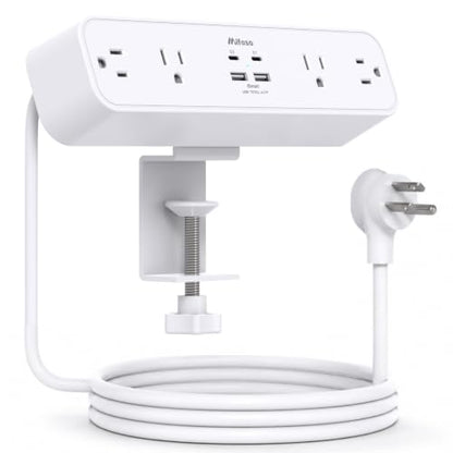 Mifaso PD65W Desk Clamp Power Strip, 1080J Surge Protector, 2 USB C - color: White, size: PD65W