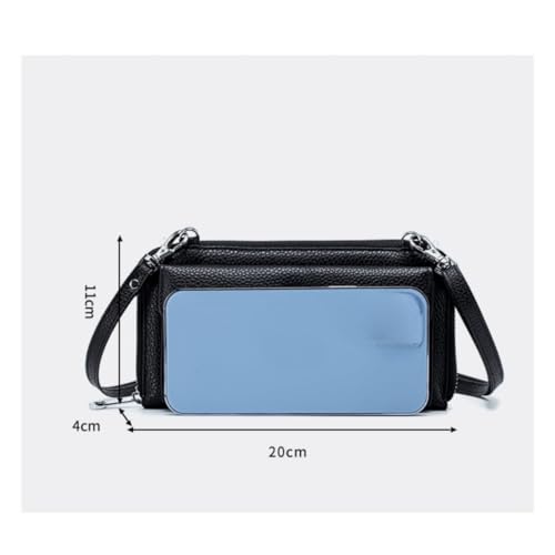 Cell Phone Purse for Women Touch Screen Crossbody Wallet Genuine Leather Mini Bag with Phone Holder Pocket - color: Black