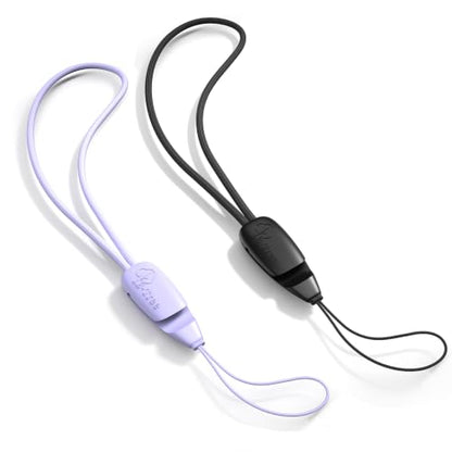 E-Tree 2 Pack Multi-Purpose Wrist Lanyard Hand Strap for Cell Phone Case Camera Airpods Keys Keychain Keys USB Flash Drive - color: Purple and Black