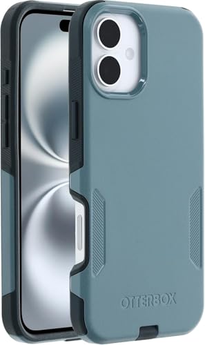 OtterBox iPhone 16 Plus – Commuter Series Slim MagSafe Case - Sagebrush | 3X Military Drop Protection - Dual-Layer Design - Pocket-Friendly - Raised Edges - Port Covers - Non-Retail Packaging - color: Sagebrush Green