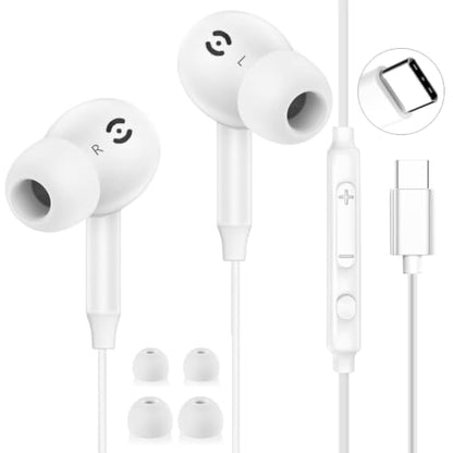 USB C Headphones for iPhone 17/16/15 Pro Max USB C Wired Earbuds with Mic - size: 1 Pack