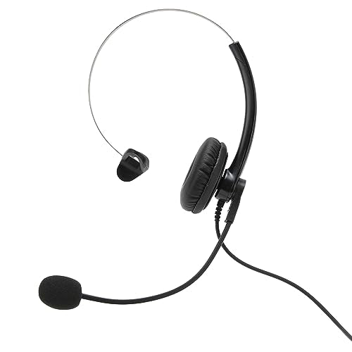 Single-Ear Wired Headset with Noise Cancelling for HD Crystal Clear Calls in Call Center Office (Dual 3.5mm Interface) - size: Duale 3,5-mm-Schnittstelle