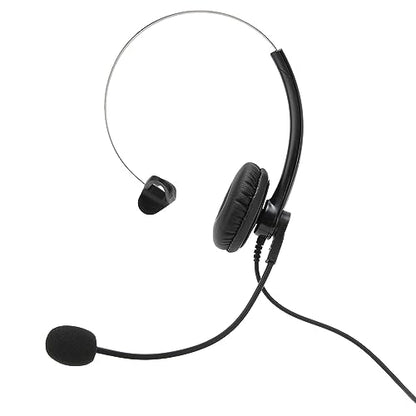 Single-Ear Wired Headset with Noise Cancelling for HD Crystal Clear Calls in Call Center Office (Dual 3.5mm Interface) - size: Duale 3,5-mm-Schnittstelle