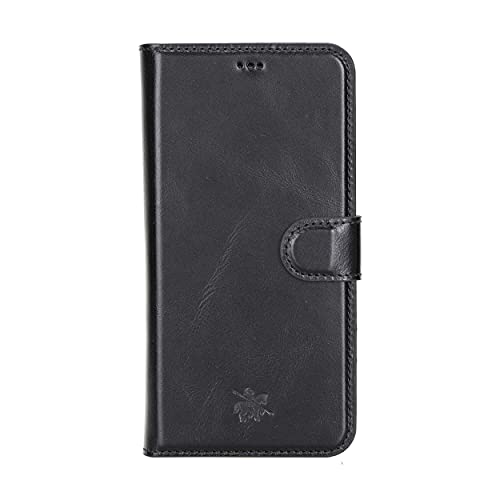 Venito Florence Leather Wallet Phone Case Compatible with iPhone 13 Pro Max (6.7 inch) - Extra Secure with RFID Blocking - Detachable Phone Wallet (Rustic Black)* - color: Rustic Black, size: iPhone 13 Pro Max