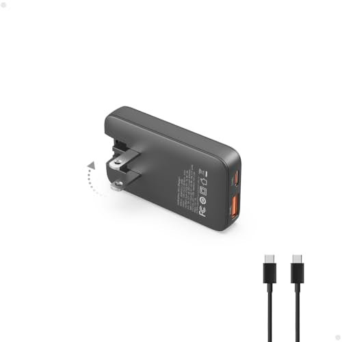 45W Flat USB C Charger Block, Ultra Slim USB Wall Plug with Cable - color: Black