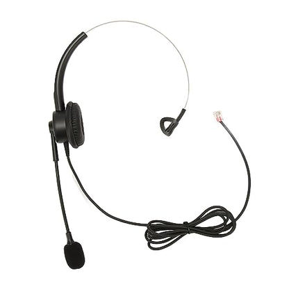 SUNGOOYUE Telephone Headset, Single Ear Wired Headphone with Noise Canceling Microphone and Adjustable Headband for Call Center Customer Service Office PC