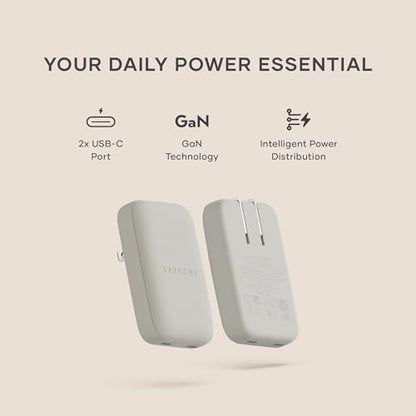 Satechi OntheGo 67W Wall Charger, GaN USB-C Fast Charging, PD 3.0+PPS, Sand - color: Sand