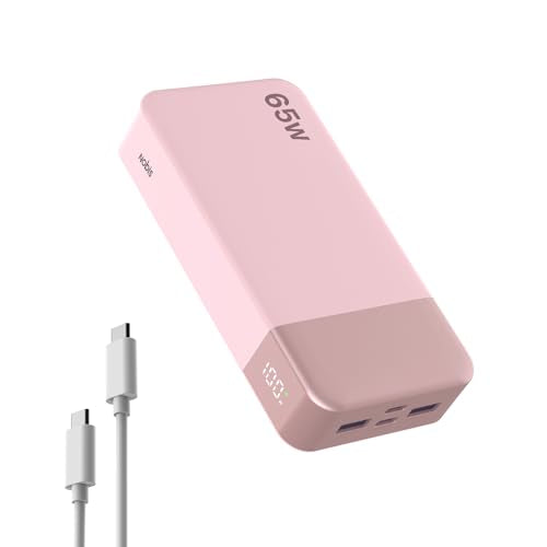 NOBIS Portable Charger 20000mAh 65W Power Bank Fast Charging - color: Pink