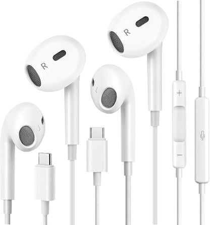 2Pack USB C Headphones Wired USBC Earbuds for iPhone 17 16 15 Pro Max