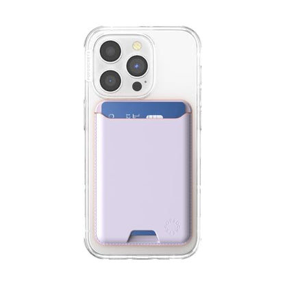 PopSockets Softgoods Phone Wallet and Adapter Ring for MagSafe, Phone Card Holder, Wireless Charging Compatible, Wallet Compatible with MagSafe® - Lavender - color: Pale Lavendar, style: Without Grip