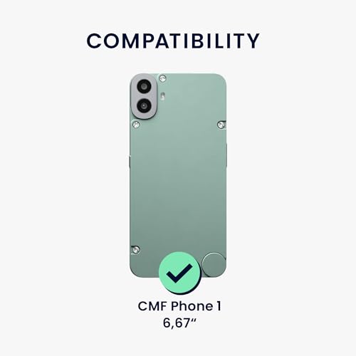 kwmobile Case Compatible with CMF Phone 1 Case - Protective Slim TPU Phone Cover - Soft Matte Finish - Gray Green - color: gray green
