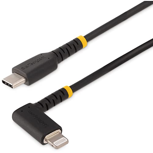 StarTech 3ft/1m USB-C to Lightning Cable Black Right-Angled (RUSB2CLTMM1MR) - color: Black, size: 3 ft, style: right angle