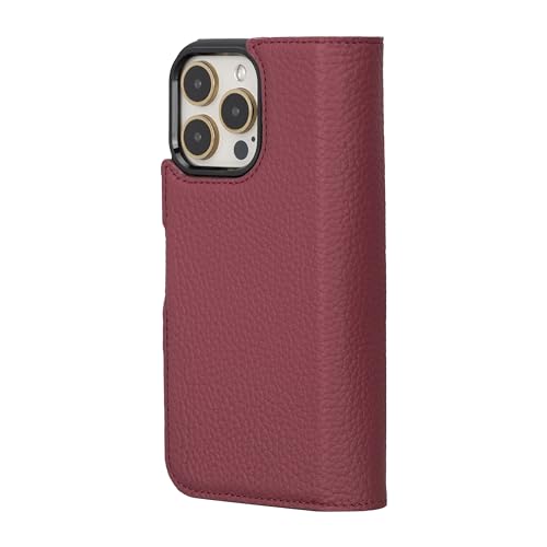 Bayelon Wallet Case for iPhone 15 Pro Max, Trifold Leather Wallet, Detachable Magnetic Flip Folio Cover, Card Holder, iPhone 15 Pro Max Wallet Case, MagSafe Compatible, RFID Blocking (Burgundy) - color: Burgundy, size: iPhone 15 Pro Max