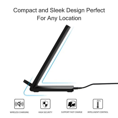 Wireless Charger 10W Fast Stand Compatible with Boost Mobile Celero 5G Plus (2023,2024), Detachable 2-Coils Charging Pad Slim Silver