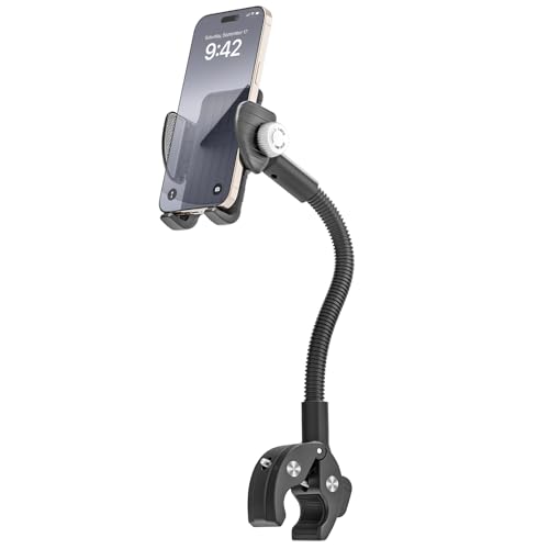 Bike Phone Mount, 360° Adjustable Gooseneck Handlebar Phone Holder