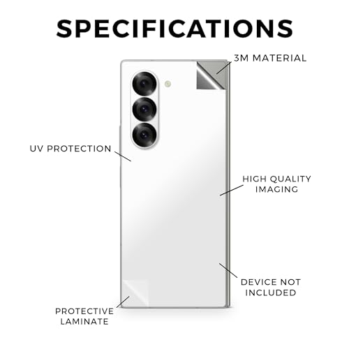 Phone Skin Compatible with Samsung Galaxy Z Fold 6 - Solid White - Premium 3M Vinyl Protective Wrap Decal Cover - Easy to Apply | Crafted in The USA by MightySkins - color: Solid White, style: Matte Finish