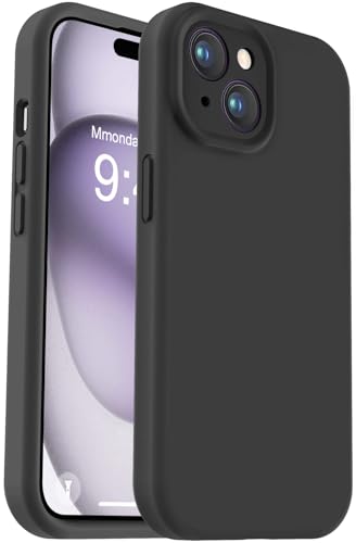 Vooii Compatible with iPhone 15 Case, Upgrade Defender Liquid Silicone, [Enhanced Camera Protection] [Soft Anti-Scratch Microfiber Lining] Shockproof Phone Case for iPhone 15 6.1 inch - Black - color: Black, size: iPhone 15