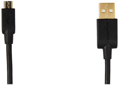 Amazon Basics 5-Pack USB-A to Micro USB Charging & Data Transfer Cable, 480Mbps Transfer Speed, Gold-Plated Plugs, USB 2.0, 10 Foot, Black - size: 10 Feet, style: 5-Pack