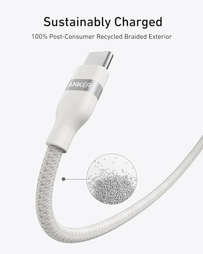 Anker Nano USB C to USB C Cable, 240W Fast Charging Cable (White, 3ft) - color: White, size: 3ft