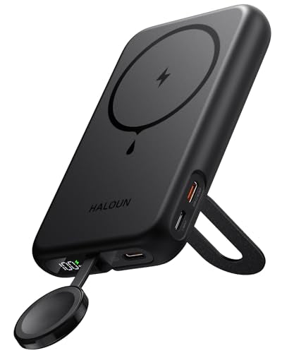 Magnetic Portable Charger for iPhone and Apple Watch, 10000mAh Power Bank