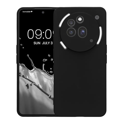 kwmobile Case Compatible with Nothing Phone 3a Pro Case - Protective Slim TPU Phone Cover - Soft Matte Finish - Black Matte