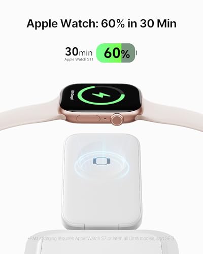 INIU 3 in 1 Foldable Wireless Charging Station, 15W Fast Mag-Safe Charger - color: White