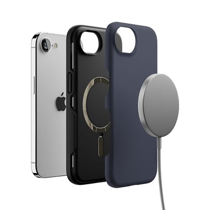 Casely iPhone 16e Case | The Boyfriend Collection | Slate Blue | Bold Protective Design | MagSafe Compatible Design - color: The Boyfriend Collection | Slate Blue