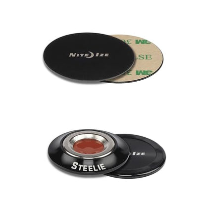 Nite Ize Steelie Orbiter Magnetic Socket and Metal Plate - Car Mobile Phone Holder - Phone Metal Plate - Magnetic Phone Holder - Black - style: Orbiter Socket