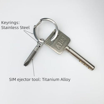 Titanium Alloy SIM Ejector Tool SIM Card Removal Mini Tool with 2 Keyrings
