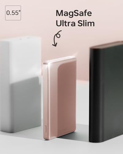 ULiXWH 10,000mAh for MagSafe Power Bank Ultra-Slim Fast Charging for Travel - color: Rose Gold