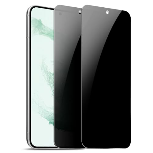 2 Pack Privacy Screen Protector for Samsung Galaxy S22 [27° Anti-Spy] Ultra Thin 9H Dual-Glass Coated PET Film [Fast Fingerprint Unlock] [Unbreakable] Scratch Resistant, Easy Install with Alignment Jig - size: Galaxy S22
