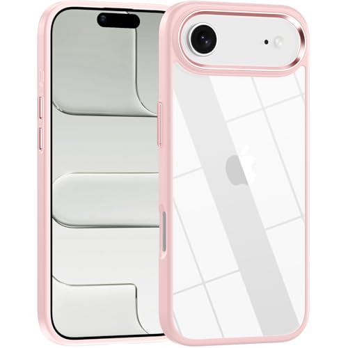 for iPhone 17 Air case,Crystal Clear Hard PC Back +Soft TPU Frame Shockproof Military-Drop Protection,Classic Hybrid Case for iPhone 17 Air-6.5" (Light Pink) - color: Light Pink, size: For iphone 17 Air-6.5"