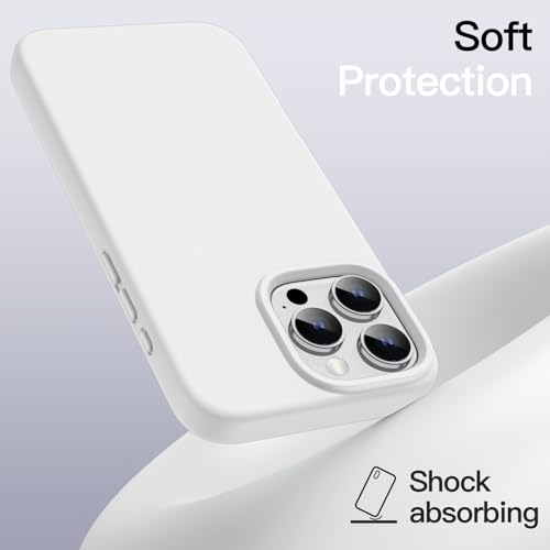 JETech Silicone Case for iPhone 16 Pro, White | Silky Soft Touch, Shockproof Protection, Scratch Resistant, Microfiber Lining - color: White, size: iPhone 16 Pro