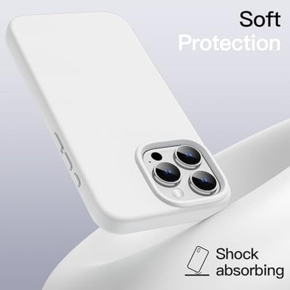 JETech Silicone Case for iPhone 16 Pro, White | Silky Soft Touch, Shockproof Protection, Scratch Resistant, Microfiber Lining - color: White, size: iPhone 16 Pro